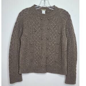 J Crew 100% lambswool brown long sleeve sweater - medium